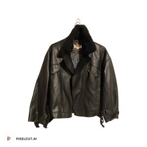 MICHAEL KORS FAUX FUR COLLAR BOMBER